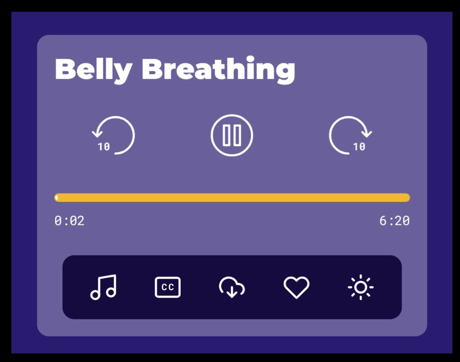 Screenshot of Belly breather player.